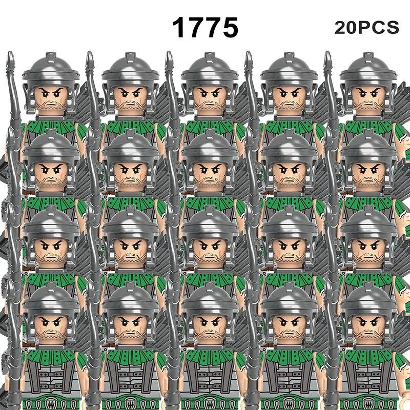 MOC средневековые военные армейские строительные блоки, римский солдат, меч, фигурки, рыцари, щит, оружие, аксессуары, кирпичи, игрушки