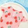 Cherry/Flower Printed Dog Dress Summer Pet Princess Skirt for Small Medium Girl Dogs Cats Cute Pet Apparel for Birthday Party