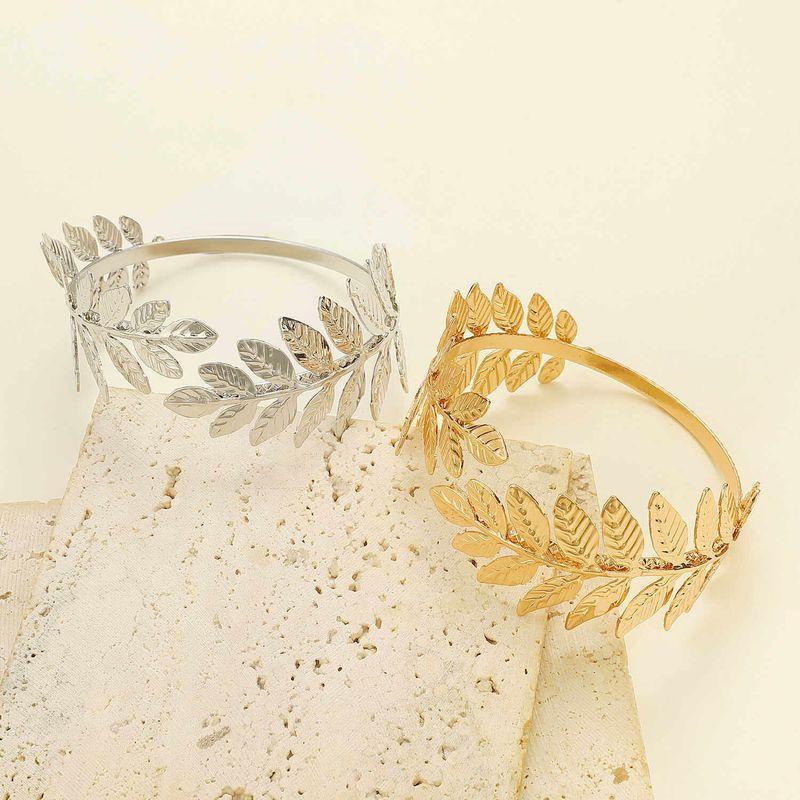 Leaf Bracelet European and American Bridal Leaf Greek Baroque Style Golden Leaf Olive Branch Bracelet Bangle