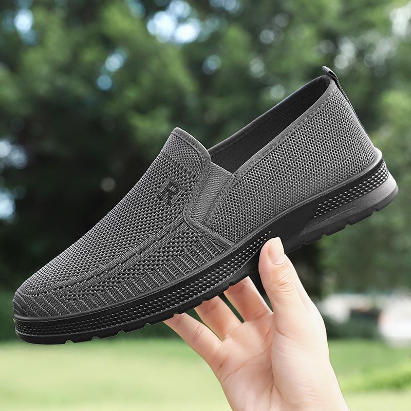2025 летняя легкая и удобная повседневная мужская обувь для ленивых людей, туфли на одну ногу, старая пекинская тканевая обувь для мужчин