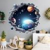 3D Вселенная Солнечная система Планеты Наклейка на стену 'Разбитая стена' Космическое пространство Планетные обои для детской комнаты Мальчишеской спальни Настенное украшение