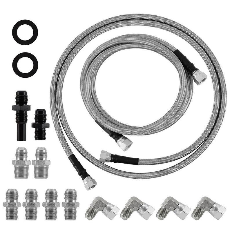 70” Flexible SS Braided Transmission Cooler Lines Kit 6AN For GM 4L60E 4L80E