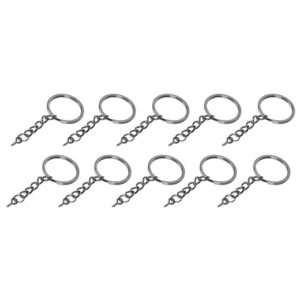 10 шт. DIY брелок с цепочкой Портативный металлический брелок Винт-петля Аксессуар для ювелирных подвесок Цвет оружейный черный