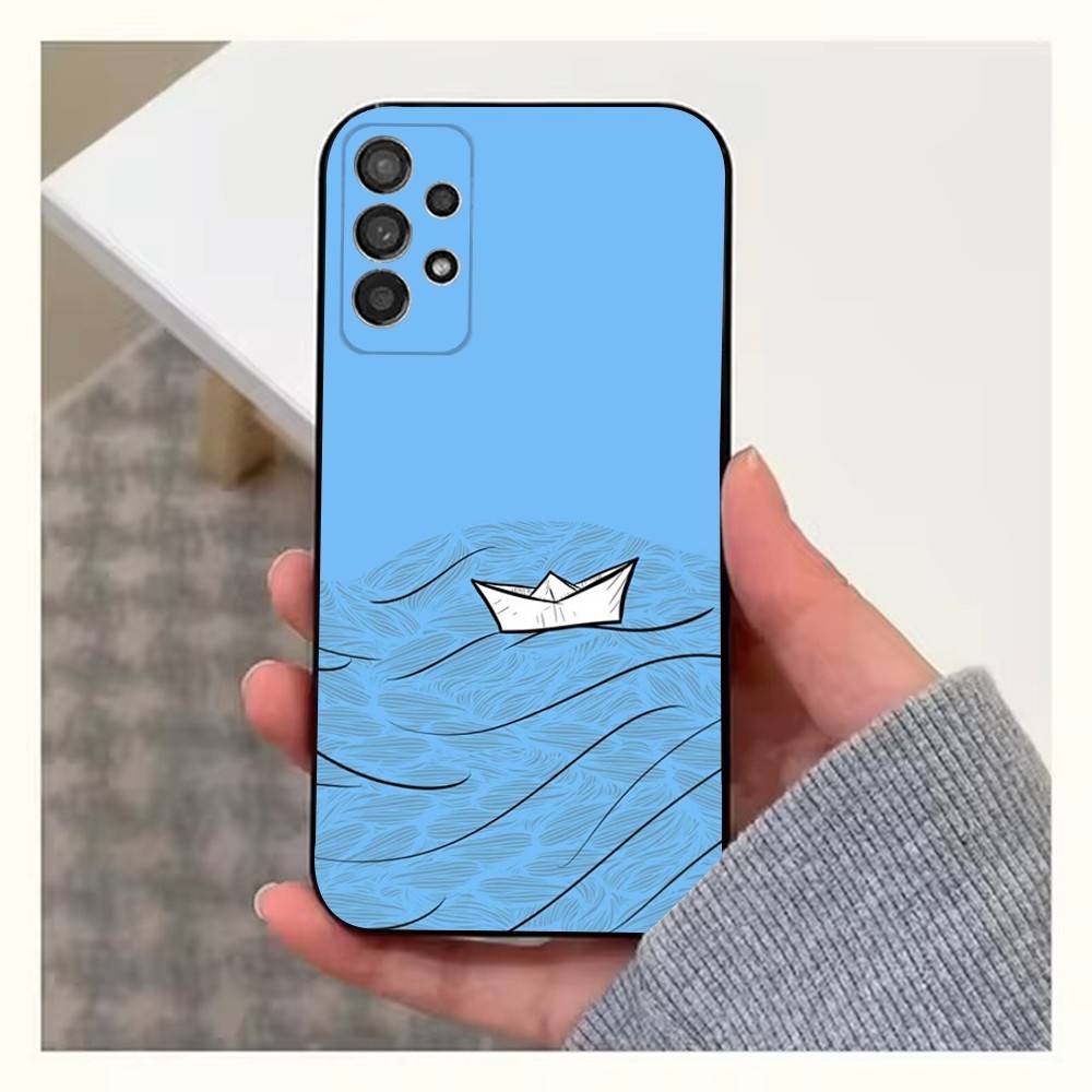 Sailing Boat Case For Samsung S10,Plus,S9,S22,S25,Ultra,S24,S21,S20,S23,FE,Lite,Soft Silicone Black