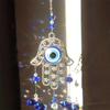 1 Pc Natural Crystal, Blue Devil's Eye Crystal Ball, Prism Curtain Rainbow Decorated Pendant, Living Room Garden Soul Pendant
