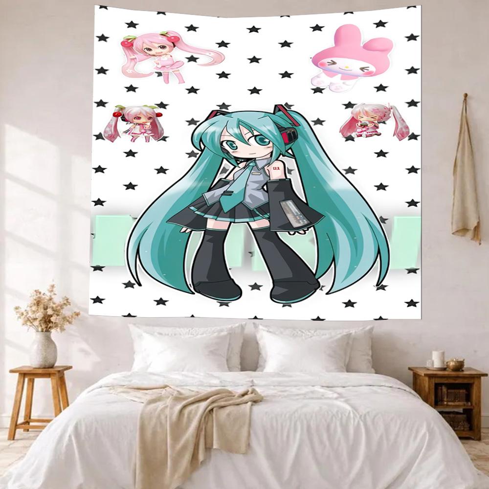 Hatsune Miku Style Wall Decor Tapestry Art For Pet Memorial Birthdaywedding Party Backdrop Family Gift