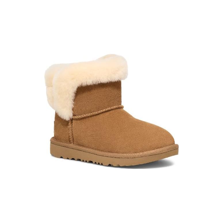 UGG Дышащие ботинки из овчины с низким голенищем для детей, коричневые, Детские 1153637K-CHE