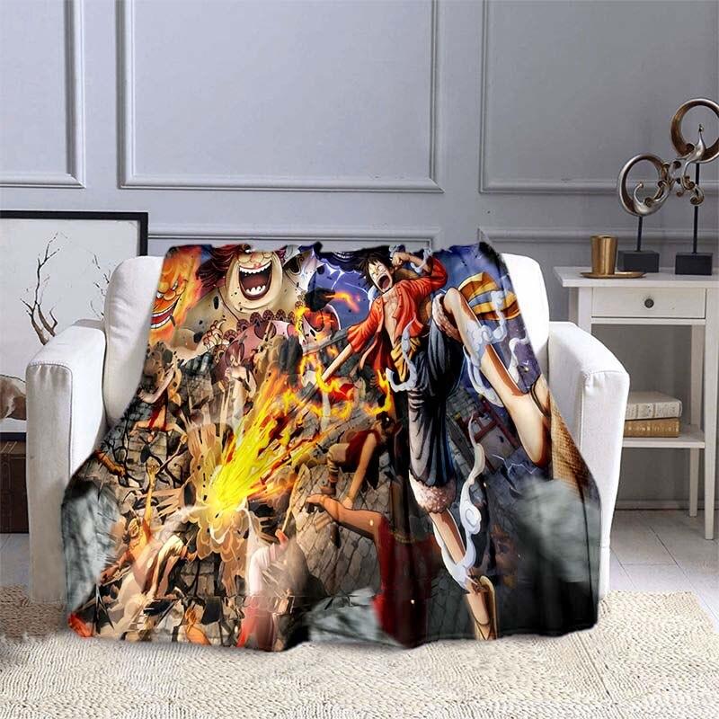 Аниме цельное прямоугольное одеяло с 3D принтом, фланелевое одеяло, фланелевое носимое одеяло, уникальное одеяло для дивана-кровати
