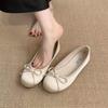 Evening Wind Gentle Butterfly Ladyshoes Ballet Flats French Retro Soft Sole Spring and Summer 2025 New Satin Single Shoes