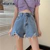 Женские джинсовые шорты летние корейские модные свободные повседневные узкие короткие джинсы с высокой талией Y2K