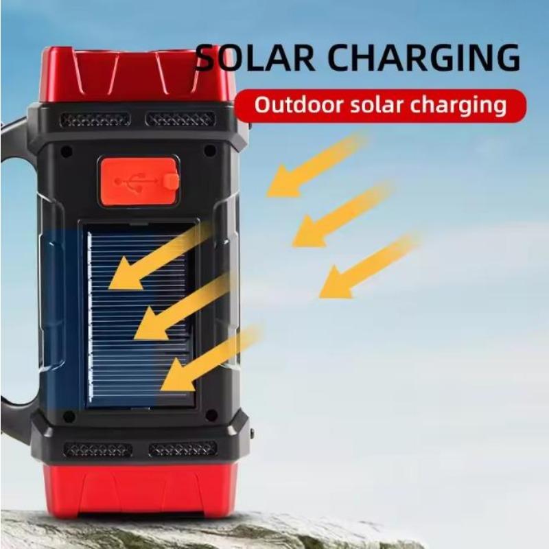 High Power Led Flashlights Camping Torch Work Light Solar Charge 4 Gear USB Rechargeable Light Waterproof Light for Outdoor