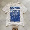 Винтажная синяя футболка с графическим принтом Sonic Youth