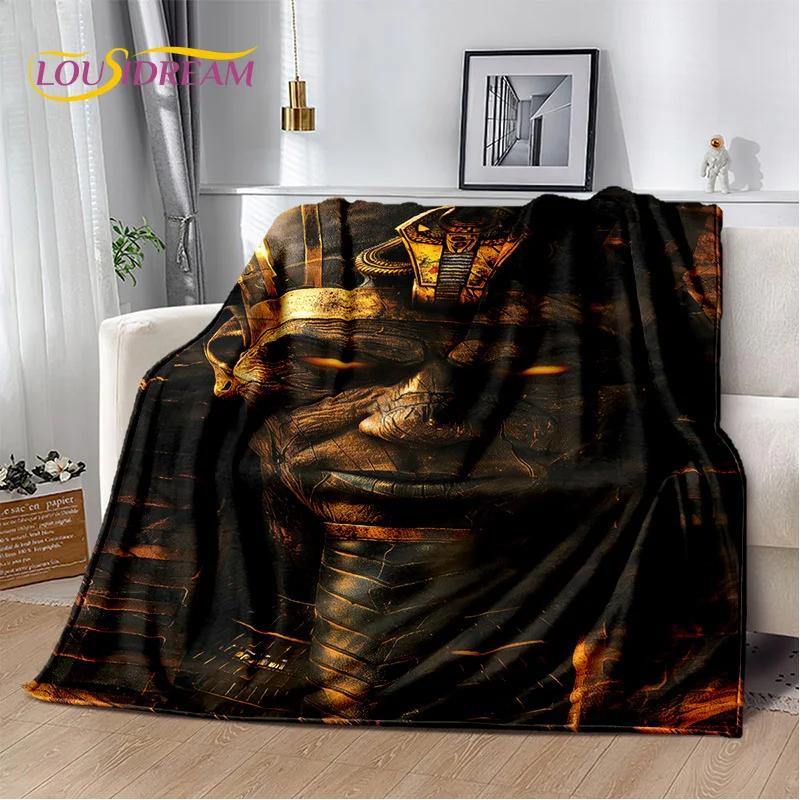 2025 Ancient Egypt Death Anubis Pharaoh Horus Mythology Soft Blanket,Soft Throw Blanket for Home Bedroom Bed Sofa Cover Child