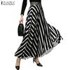 ZANZEA Женские повседневные свободные длинные юбки в полоску