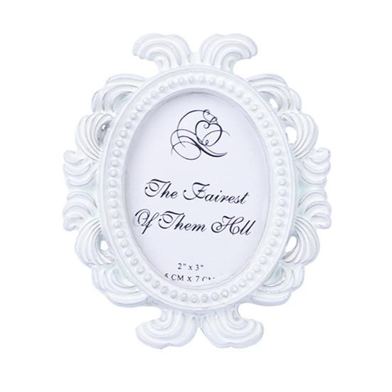 4Pcs Vintage Baroque Oval Photo Frame Mini Resin Picture Display