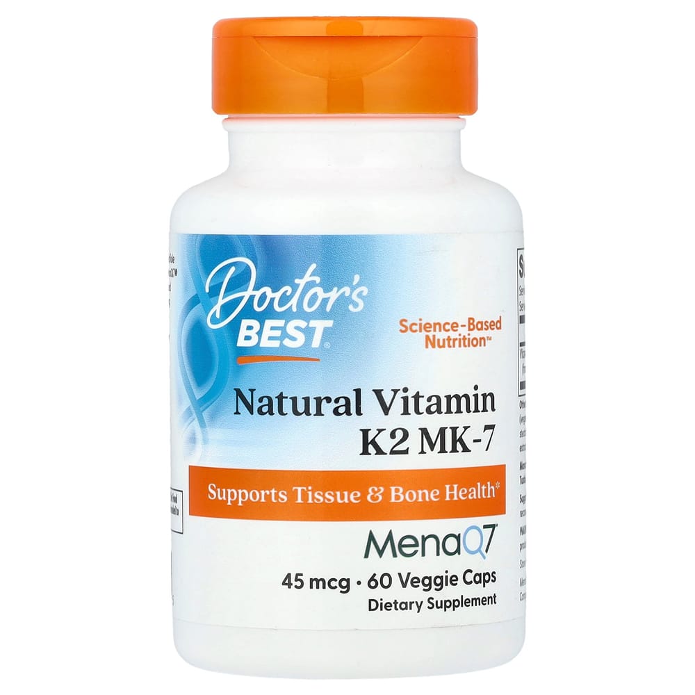 Doctor's Best Vitamin K2 MK-7 with MenaQ7 45mcg, 60 Veggie Capsules