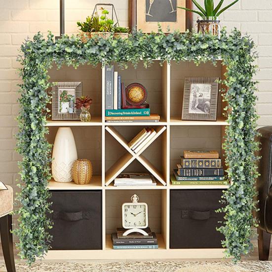 Устойчивое к ультрафиолетовому излучению искусственное растение, яркий прочный поддельный висячий эвкалипт 