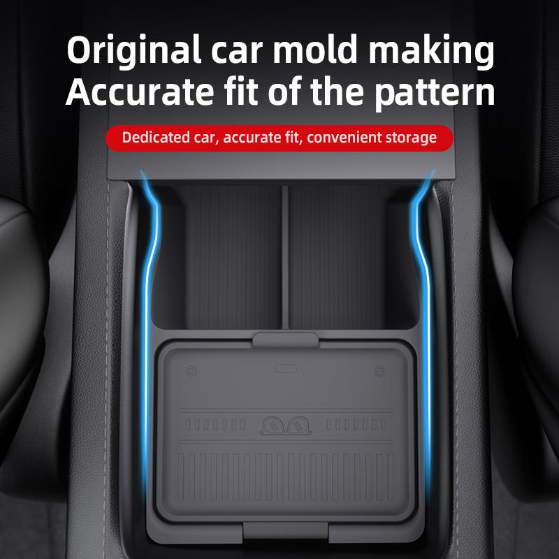 Custom Central Armrest Storage Box For TESLA Model Y 2025 Juniper Center Console Organizer Containers Tray Interior Accessories