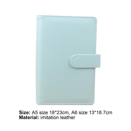 6-Ring Multi-pockets Loose-Leaf Binder Cover Faux Leather Planner Diary Loose-Leaf Notebook Cover School Supplies