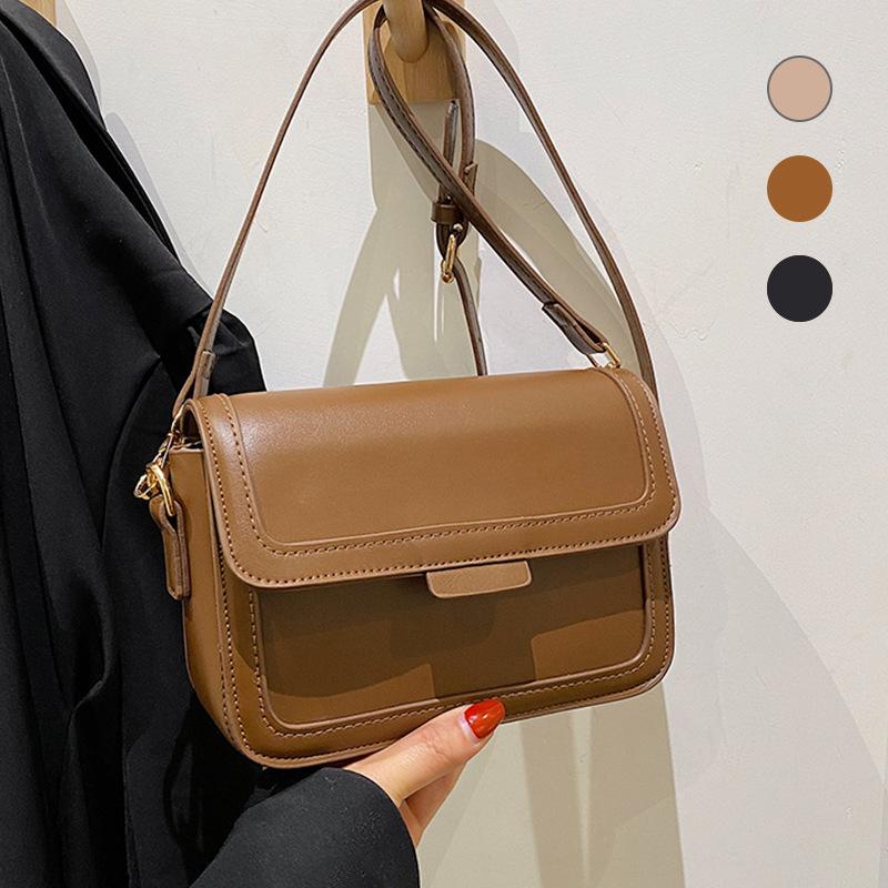 Сумка женская новая модная контрастного цвета на одно плечо под мышку маленькая квадратная сумка текстура ретро косая сумка