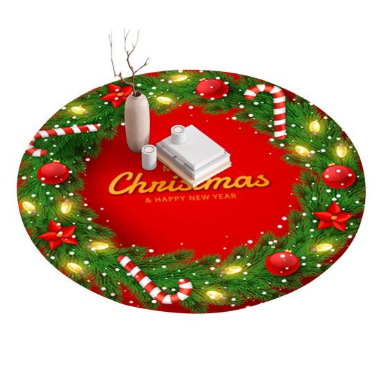 Fitted Christmas Round Tablecloth Holiday Snowflakes Table Cover with Elastic Edge Water-Resistant Christmas Tree Table Cover for Round Tables Dinner