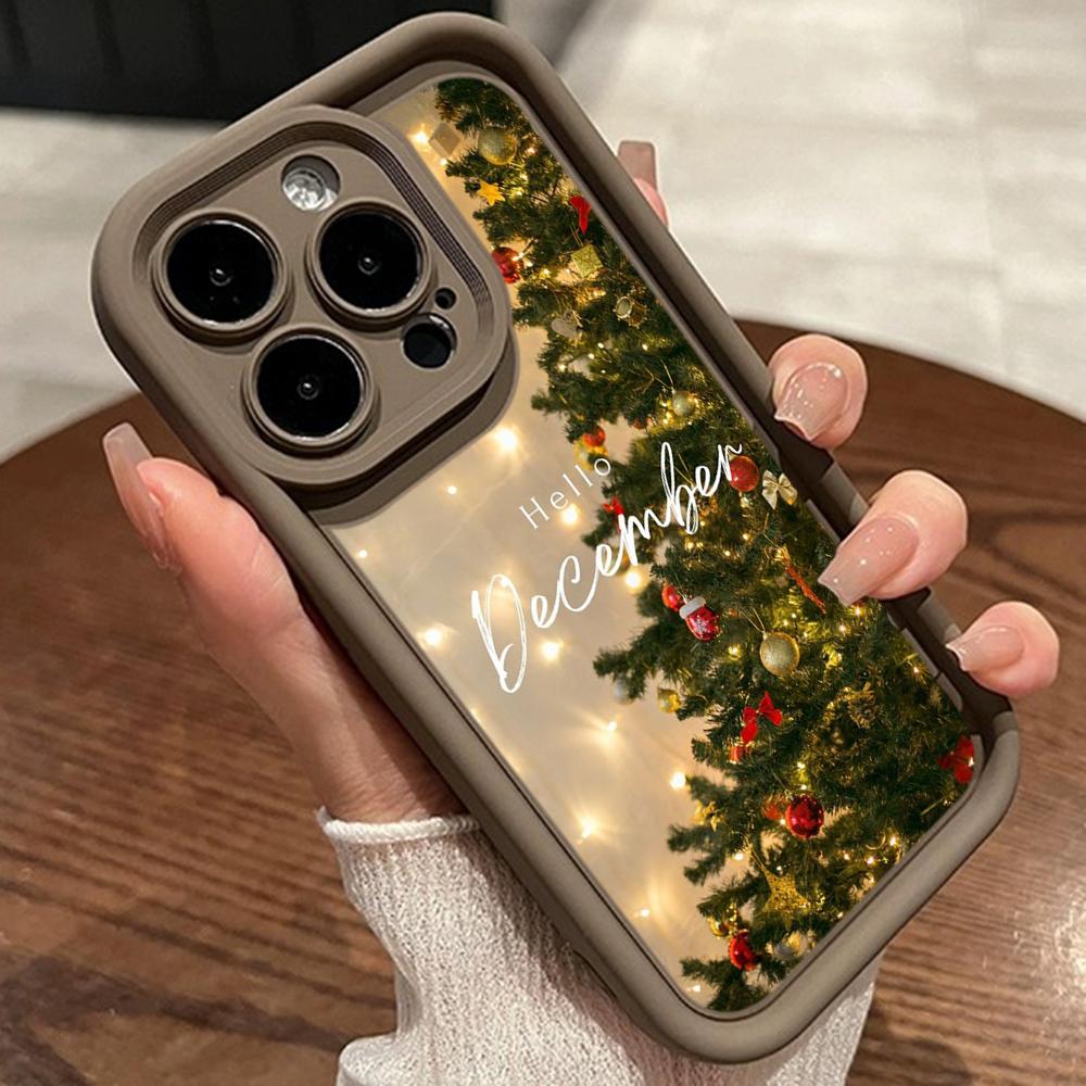 Чехлы для телефонов Ae117 Merry Christmas Happy New Year для iPhone 16 14 13 11 Pro Max 15 7 8 Plus 12 mini XR XS Max Angel Eye Ladder Protective Cover