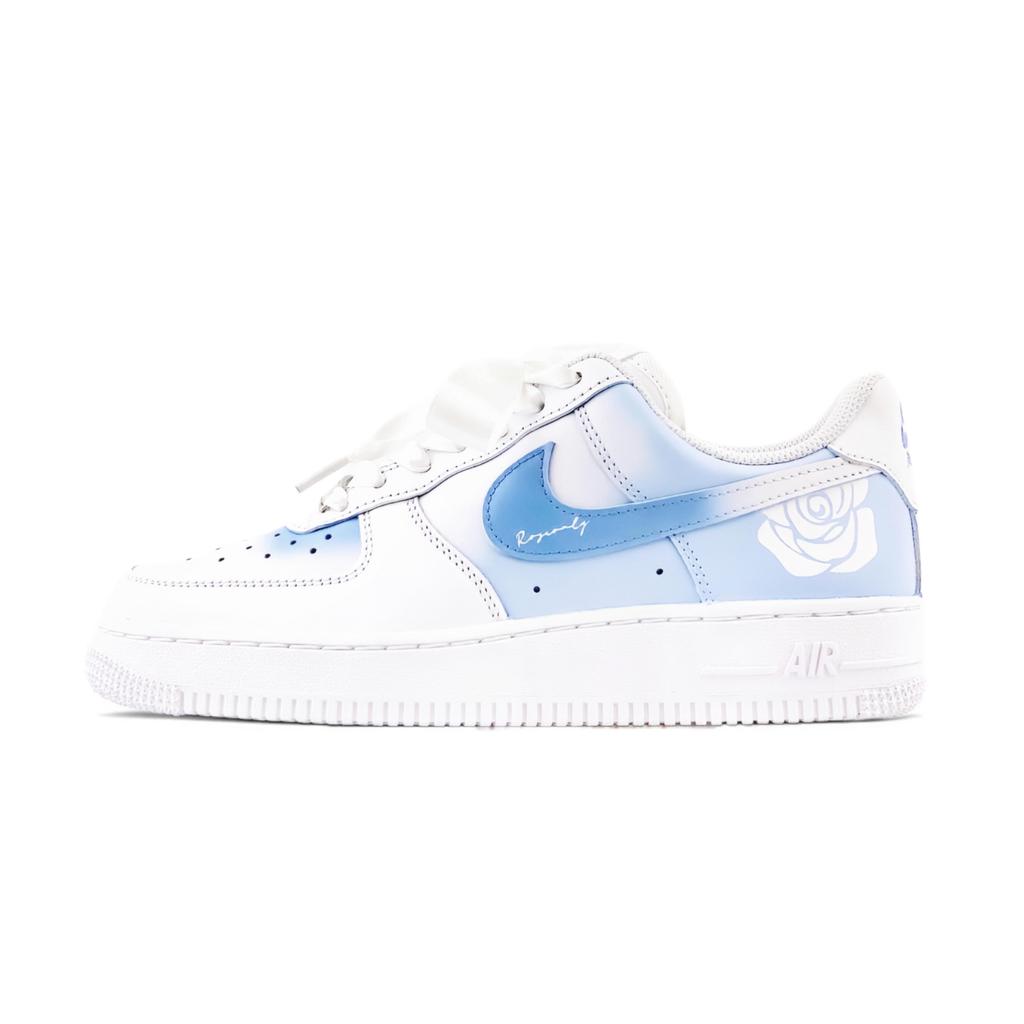 Nike Air Force 1 Нескользящие, Износостойкие, Легкие Низкие Кеды для Скейтборда Женские Сине-Белые DD8959-100(Команда74-)