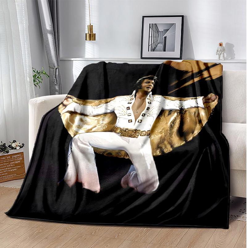 Elvis Flannel Blanket Soft Warm All-Season Throw, Design for Camping, Car Travel, Hiking Sofa, Bed, Office Perfect Gift for Parties