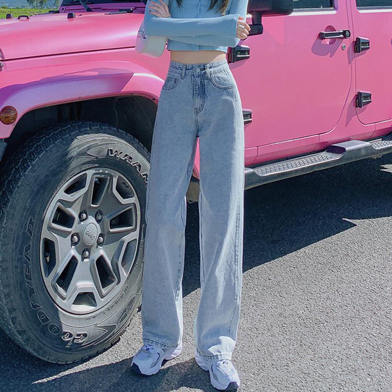 Женские джинсы с высокой талией, черные и серые, широкие — облегающие, свободные, универсальные, весна 2022 года