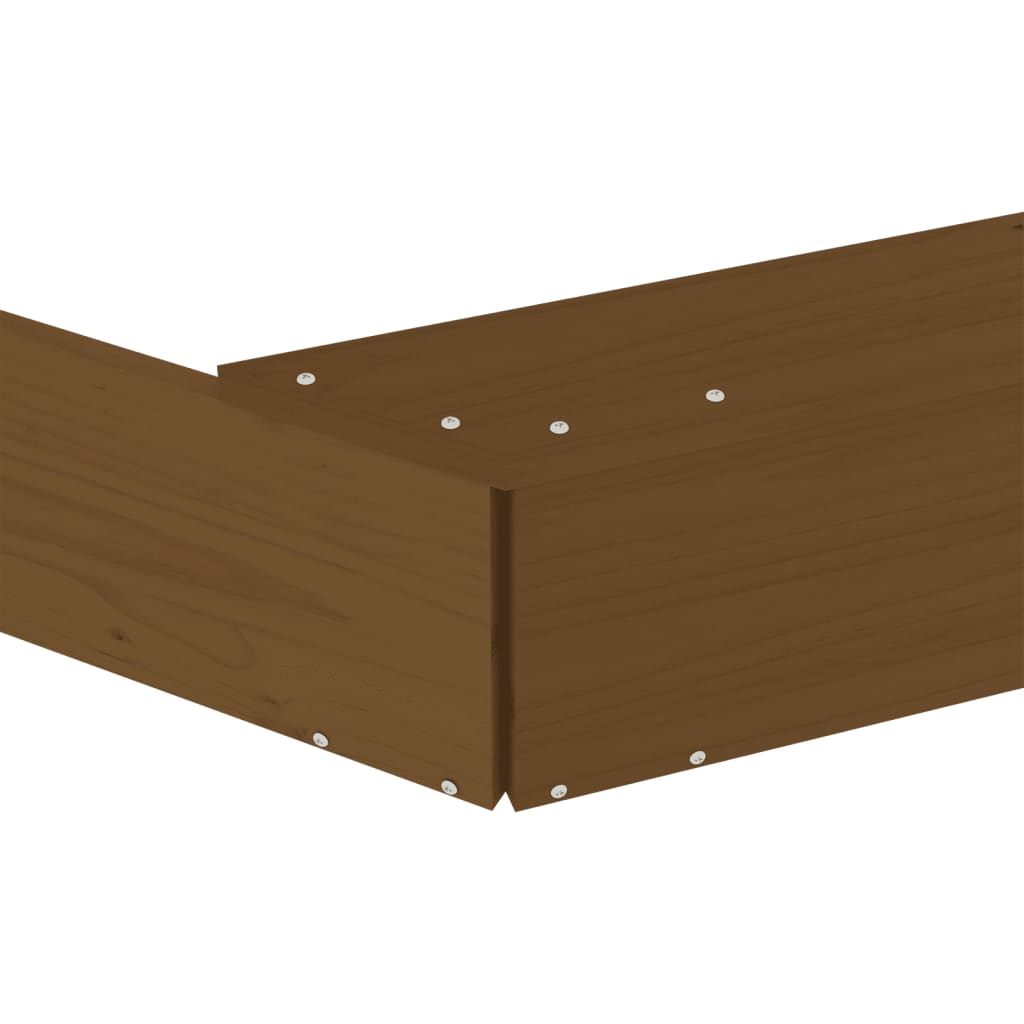 Octagonal Sandpit with Seats Honey Brown Solid Pine Wood