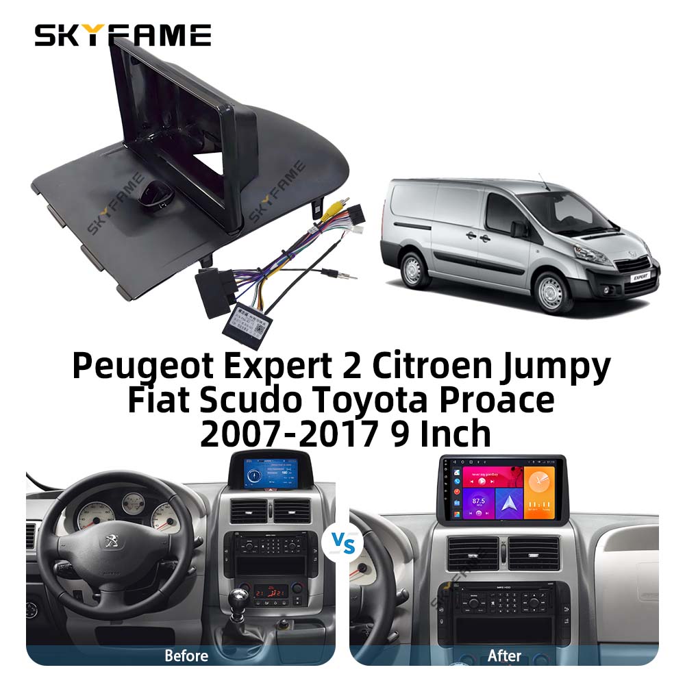 SKYFAME Адаптер-панель для установки Android-магнитолы в штатное место автомобиля Peugeot Expert 2 Citroen Jumpy Fiat Scudo Toyota Proace