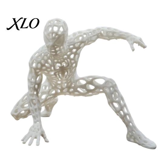 Cool Car Interior Decorations 3D Printed Hollow Mesh Superhero Figurine, Creative Spider Style Action Pose Character Statues Desktop Ornament, Statue