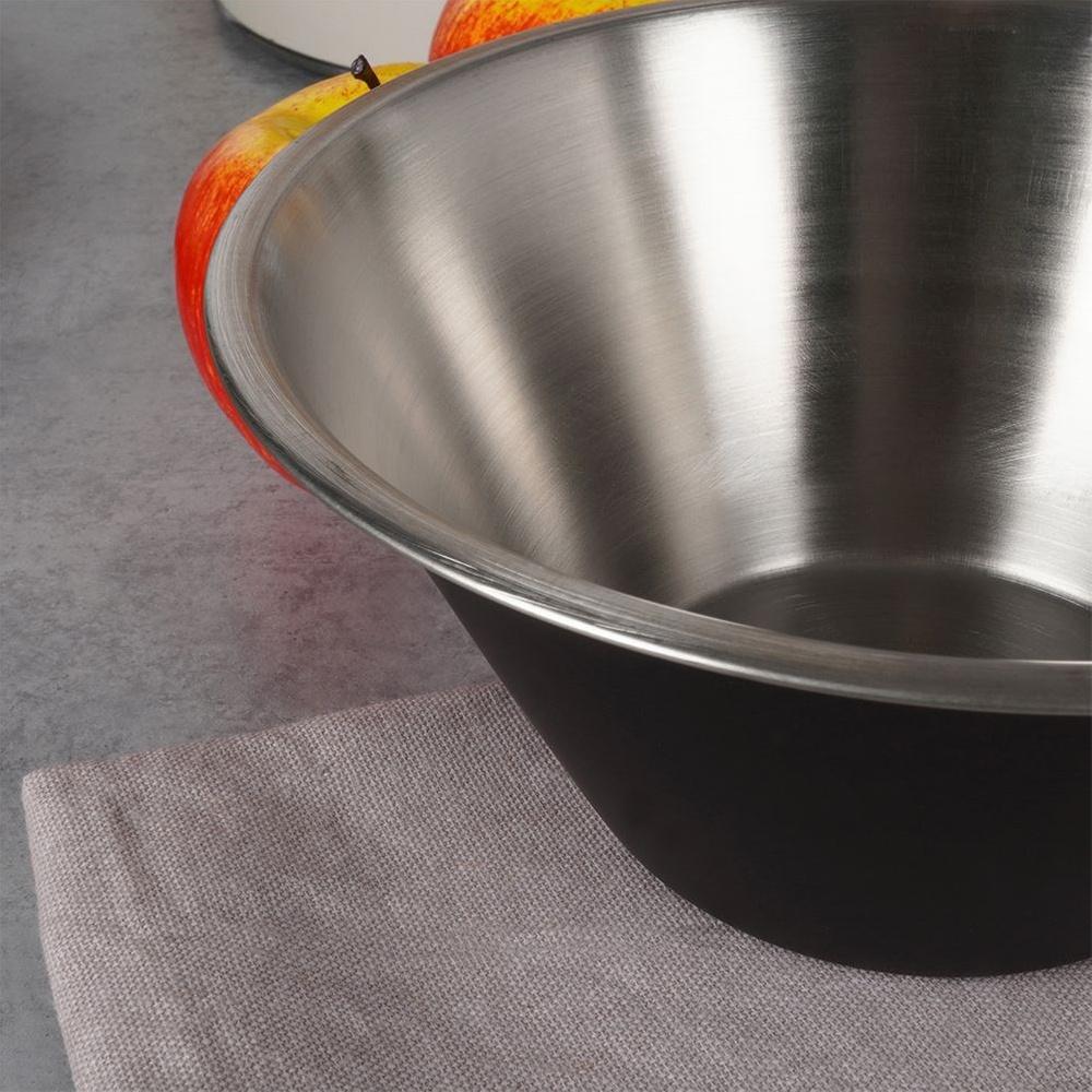 Black Steel Mixing Bowl 2L 22cm