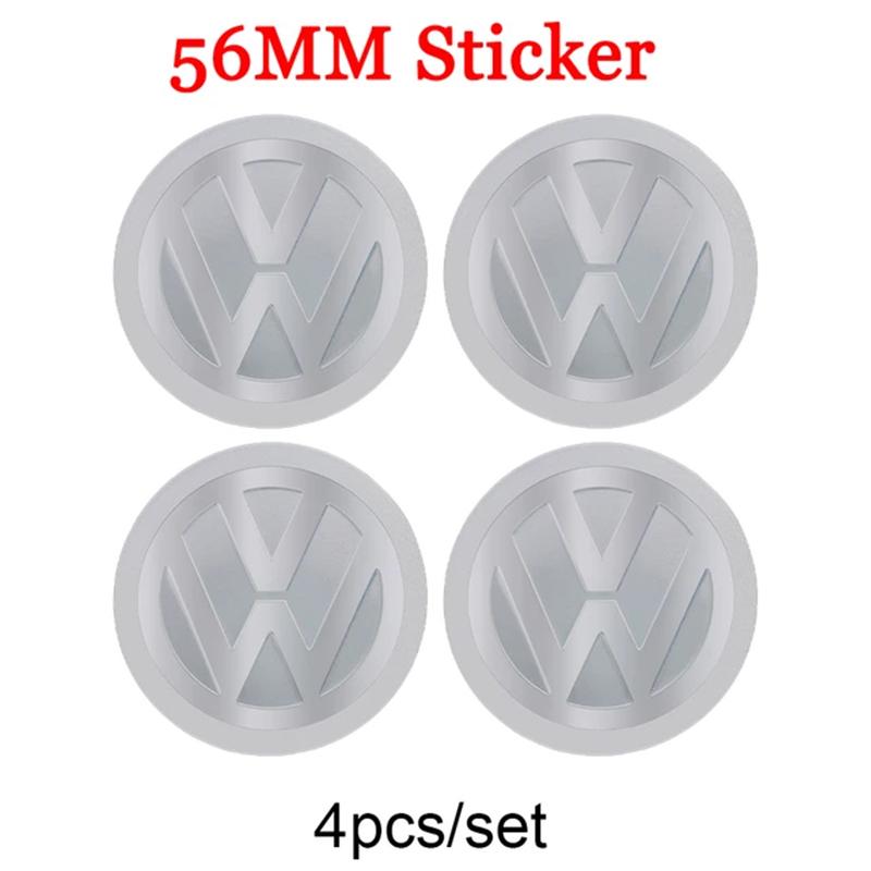 4pcs 56mm Car Wheel Center Cover Stickers Hub Cap Sticker For VW Golf Polo Tiguan Touran Jetta Passat CC T5 GTI Scirocco Magotan xm1