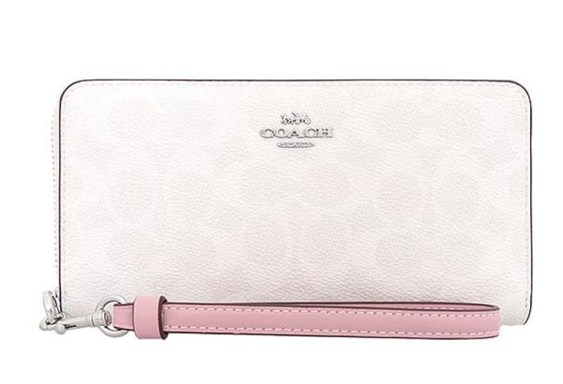 Женский кошелек Marco Polo с молнией по периметру и ремешком,Signature Coated Canvas и кожа, Круговая молния, Множество отделений для карт, ПВХ-кожа, C4452