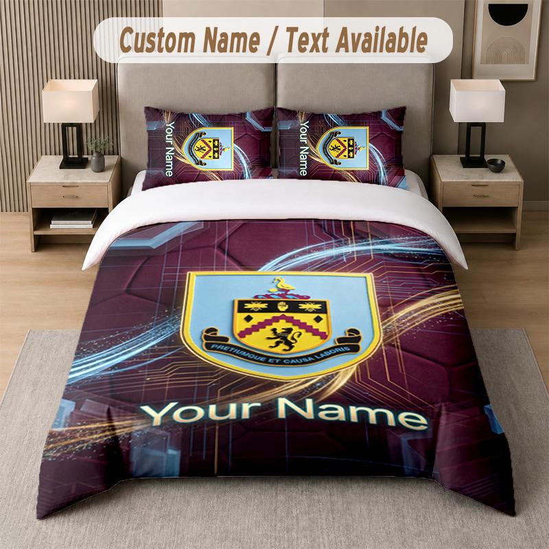 Burnley Football Design Bedding Set Custom Text 1 Duvet Cover & 2 Pillow Cases