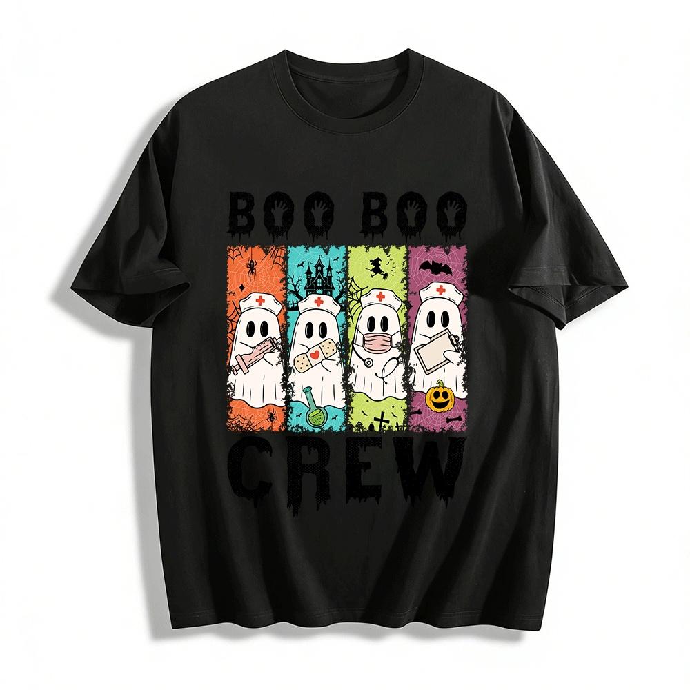 Хэллоуин Boo Boo Crew Медицинский Призрак Графический Топ Хлопковая Футболка