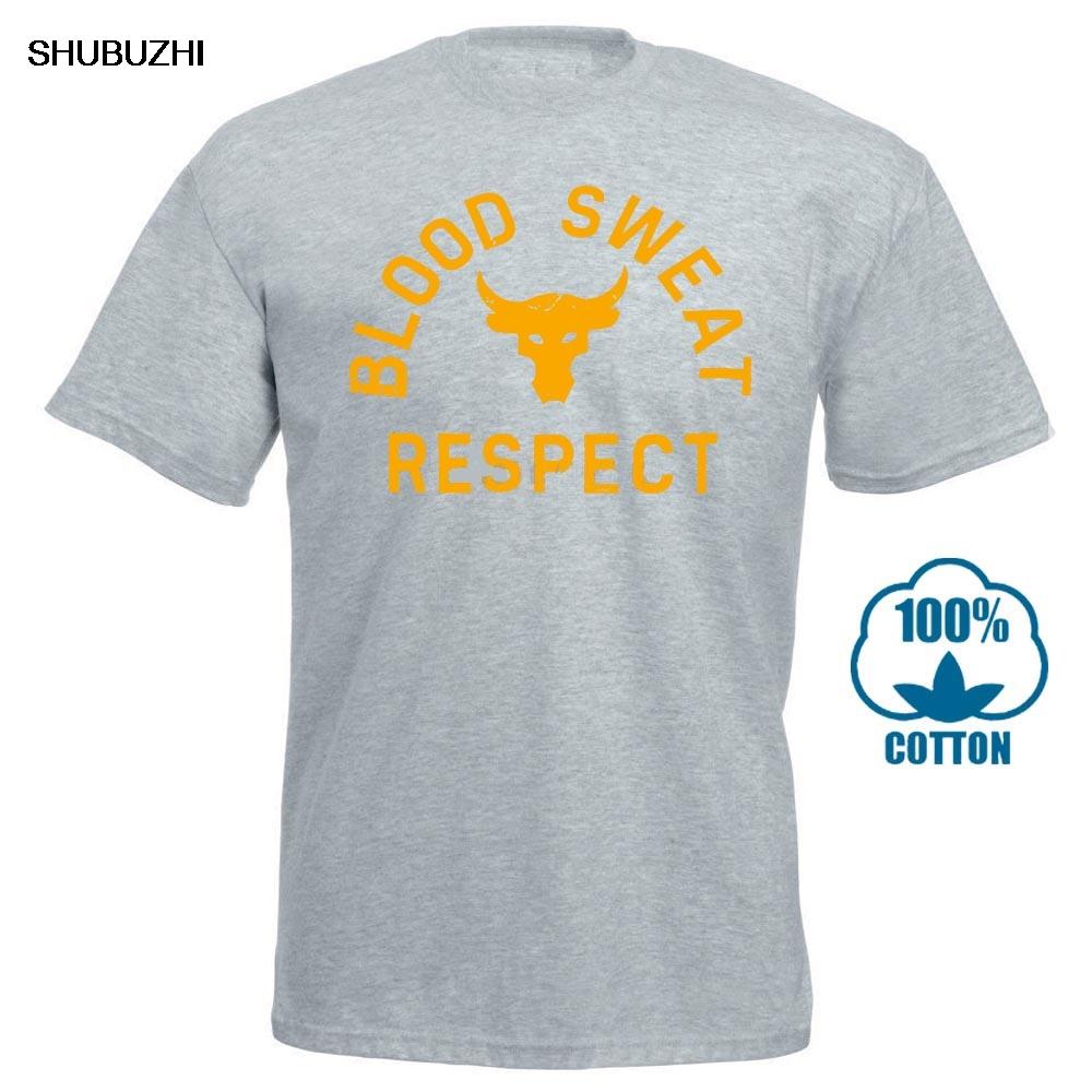 Мужская футболка с графикой Project Rock Blood Sweat Respect Мужская модная футболка с коротким рукавом Camisetas Slim Fit