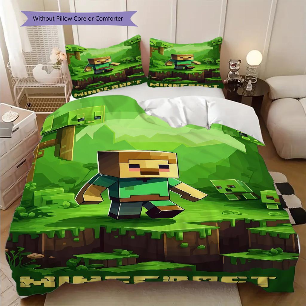 Minecraft Explore Blocky World Bedding 1 Duvet Cover 2 Pillowcase Without Core Bedding Set Christmas Birthday Gift Duvet Cover And Pillowcase