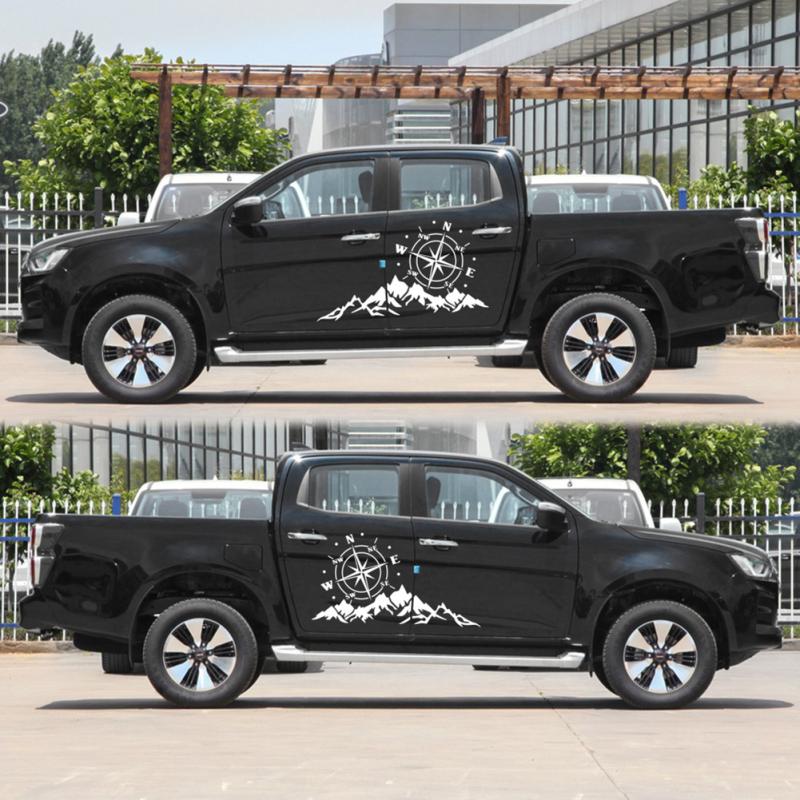 1 пара автомобильных наклеек с горным компасом, наклейки для стайлинга автомобилей, наклейки для тела, Декор, аксессуары