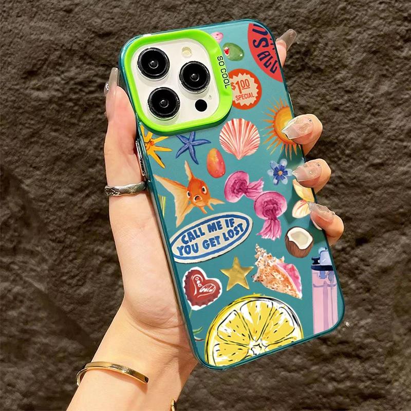 Модный Черный Чехол для Телефона с Коллажным Узором и Дизайном Глаз Для iPhone 16 Pro Max Чехлы iPhone 15 14 13 12 11 XS X XR 16 15 Plus Чехол