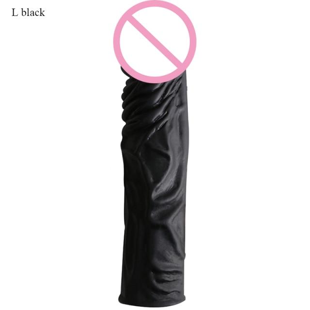 2 Size Reusable Condoms Extender Penis Sleeve Silicone Dildo Condom Sex Toys for Men Delay Ejaculation Cock Ring Intimate Goods