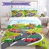 3pcs Cute Cars Bedding Set Duvet Cover Closure Includes 1 Duvet Cover & 2 Pillowcases, Soft and Comfortable for All Seasons.