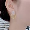 Retro Gold Geometric Circle Earrings: Light Luxury European & American Fashion Versatile Studs for Women