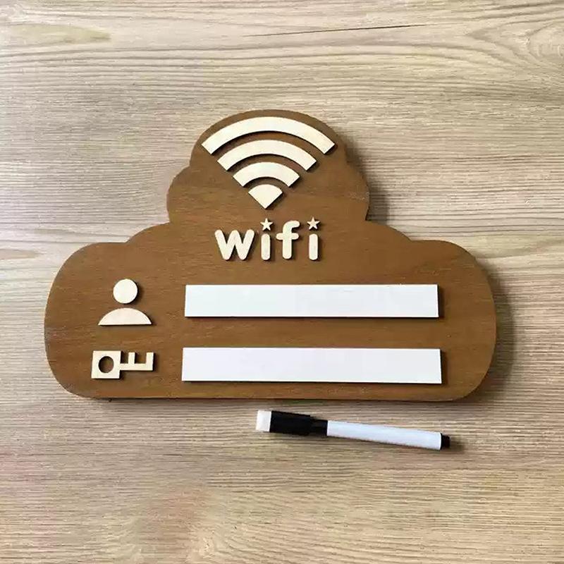 Vintage Rustic Wooden WiFi Password Plaque Wall Mounted Sign for Rental House Airbnb Coffee Shop Office Decor