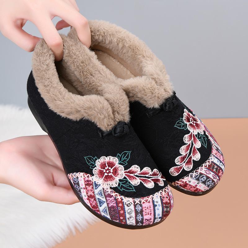 Cloth Shoes, Cotton Shoes, Embroidered Bags, Woolen Shoes, Warm and Comfortable Soft-soled Shoes