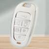Новый серебристый чехол для ключа автомобиля с 6 кнопками для Hyundai Santa Fe Tucson 2022 NEXO NX4 Ioniq 5 Atos Prime Solaris 2021 Автоаксессуары