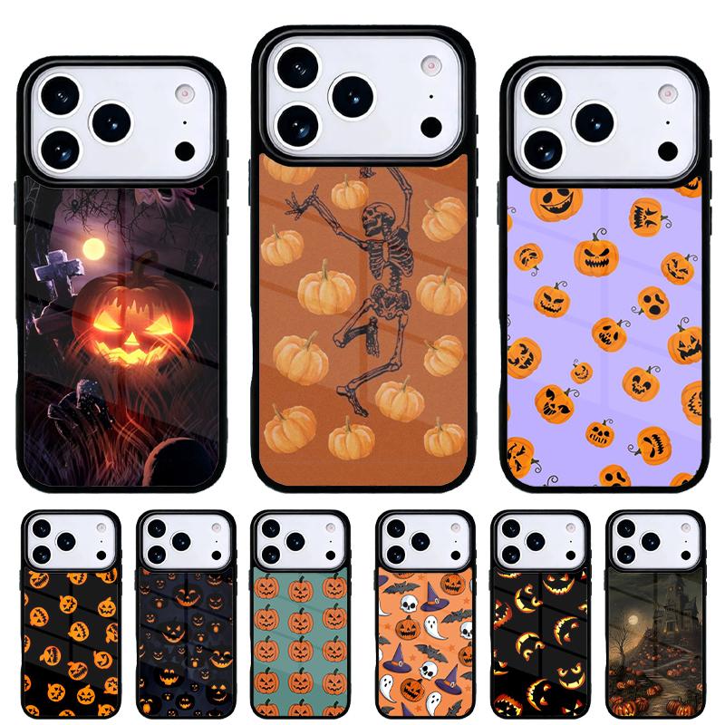 Чехол для телефона Хэллоуинская тыква для iPhone 17 16 15 14 13 Pro Max Задняя крышка для 12 11 Pro Coque