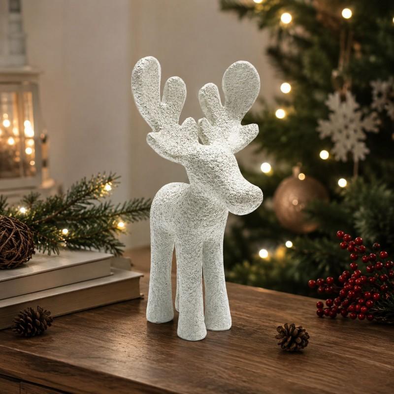 Resin Christmas Reindeer Figurine Standing Decor Holiday Tabletop Display Gift