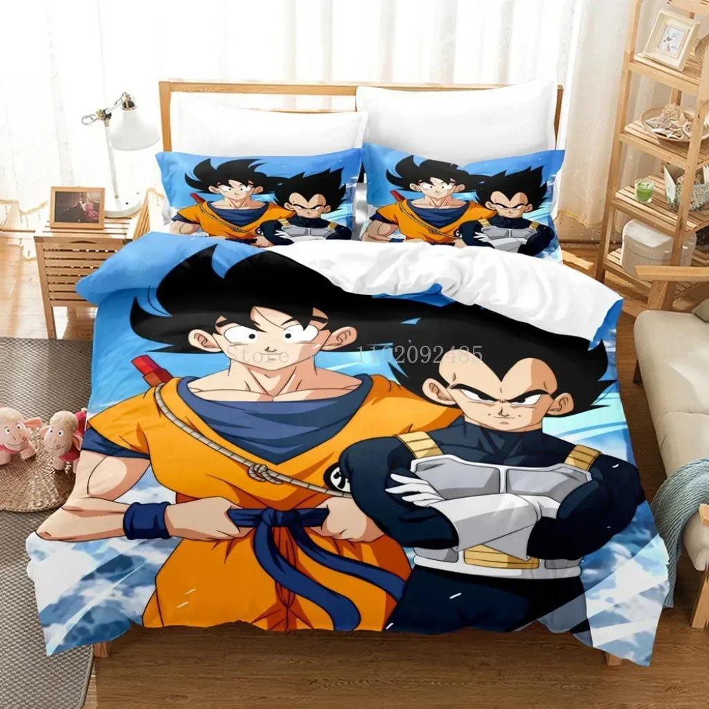 Популярный Аниме Dragon Ball Super Saiyan Сын Гоку Пододеяльник Комплект Постельного Белья Двуспальный Полуторный Для Детей Мальчиков Постельное Белье Пододеяльник Ги